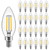 Hizashi E12 LED candle bulb in soft white 3000K creates cozy living room ambiance.