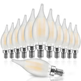 Hizashi frosted glass candelabra bulb for retro chandelier ambiance