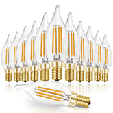 Hizashi LED candelabra bulb with 60W-equivalent brightness for living rooms.