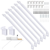 HK 6-pack 12in wire shelf brackets in white support 12-inch shelves in closets.
