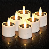 HL Solar Tea Lights 6-pack outdoor waterproof, ideal for safe flameless garden ambiance.