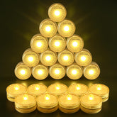 HL Submersible LED Light warm white setup for a 24-piece pack, ideal for elegant centerpieces