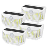 HMCITY 120 LED outdoor solar light, front view, motion-activated security lighting.