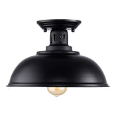 HMVPL semi flush mount black ceiling light ideal for porches and hallways with warm ambiance.