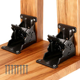 HNZGYB folding brackets in black provide secure, stable support for folding table legs.