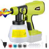 Hobby Colin cordless paint sprayer shown with Ryobi 18V compatibility for versatile outdoor painting.