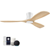 Hoenofly 52-inch wood flush mount fan with lights for a stylish bedroom ambiance