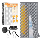 HOFUDON magnetic thermal door curtain close-up with durable Oxford fabric for insulation