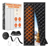 HOFUDON thermal door curtain providing full coverage for a 36x80 inch doorway.