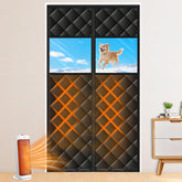HOFUDON thermal door curtain on front door with clear window blocks drafts while letting light