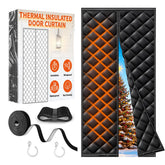 HOFUDON magnetic seal door curtain close-up showing seamless closure for drafts