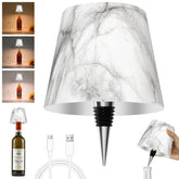 Hoide bottle lamp shade on a bottle creating a warm dining ambience