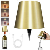 Hoide wireless bottle lamp with aluminum body adds modern ambience to a bottle display