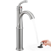 HOIGY brass vessel faucet with arch spout for splash-free water flow