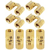 HOJLKLD hidden brass barrel hinges pack closeup, showcasing durable concealed hardware for neat projects.