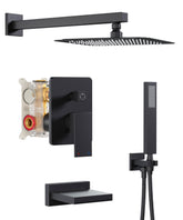 HoliSpa Black Shower System with 10-inch rain head for expansive coverage and spa-like feel