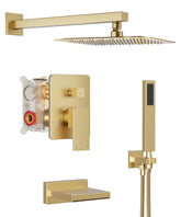 HoliSpa Gold rain shower head provides broad coverage for a spa-like shower.