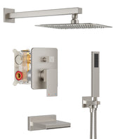 HoliSpa shower system with 10-inch rain head for wide, spa-like coverage.