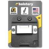 Holstery TapeMaster belt clip secures measuring tape for quick on-site access.