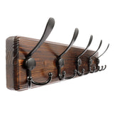Homagic coat rack wall mount with rustic wood grain for durable entryway organization