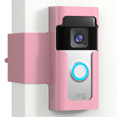 Homalor Ring Doorbell Mount pink front view showing secure all-metal design.