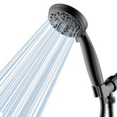 Homaqua hand-held shower head in matte black for versatile rinsing and comfort.