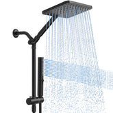 Hombeter 10-inch rainfall shower head provides broad coverage for full-body rinses.