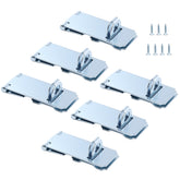 HOME MASTER HARDWARE 6-pack door hasp locks securing a doorway for added security.