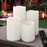 HOME MOST outdoor LED pillar candle 3x4 glows with realistic warmth for patios