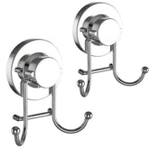 HOME SO suction hook in shower holds towels securely without screws.