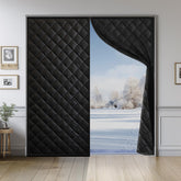 Homealexa magnetic thermal door curtain closeup of magnetic strip for a tight seal