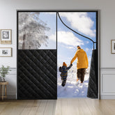 Homealexa magnetic thermal door curtain installed on a doorway for draft protection