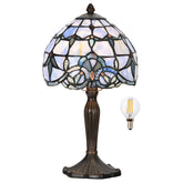 HomeBeauty Tiffany lamp with baroque stained-glass shade for warm living spaces.
