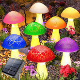 Homeleo cracked mushroom solar light brightens garden path at night