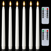 Homemory 11-inch taper candles with remote control create a safe, flickering ambiance.