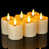 Homemory ivory-base 2x2 timer flameless candles provide safe, effortless ambient lighting.