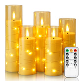 Homemory flameless candle with embedded star lights creating magical ambiance
