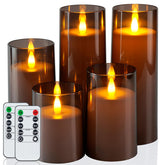 Homemory flameless candles with flickering flame create cozy ambience on surfaces