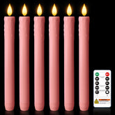 Homemory pink flameless taper candle with remote timer for cozy dinners.