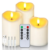 Homemory rechargeable flameless candles 4-5-6 inch glow for tabletops