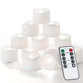 Homemory remote timer tea light with warm glow for elegant table illumination.