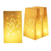 Homemory Valentine heart luminary bag lights a romantic outdoor pathway