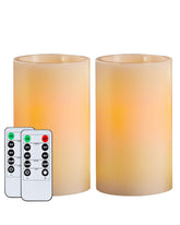Homemory real wax flameless candle close-up with authentic flicker for decor