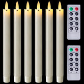 Homemory ivory flameless taper candles, 9.6 inches, 6-pack for elegant wedding decor.