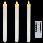 Homemory waxy taper candles with remote for easy, cozy ambiance.