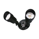 HOMEnhancements LED Black 2-Light Bullet Flood Light downward-mount for weatherproof exterior lighting.