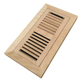 Homewell white oak floor register 4x10 flush-mount profile blends with flooring.