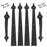 Homode decorative garage door hinges in black, four-pack, boosting curb appeal and exterior style.