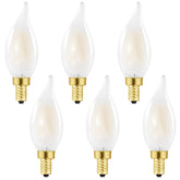 HOMOSUM LED frosted candelabra bulbs pack front view for dining room ambiance