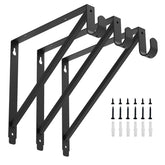 Homydom heavy-duty closet rod bracket black, front view showing sturdy design and finish.